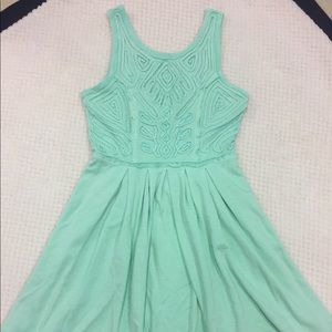 Free People mint green a-line dress with cutout